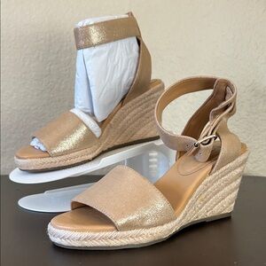 J.Crew Metallic Espadrille Wedge Sandals – Size 5.5 (New)